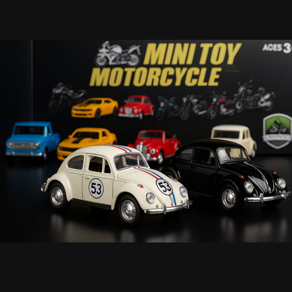 Miniatura Fusca Herbie Branco Escala 1:32 Diecast Metal | Colecionável Clássico com Abertura de Portas e capo
