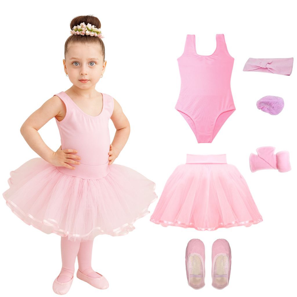 Kit Rosa Bebê Bailarina Infantil 6 Itens Com Tutu em Oferta na Shopee