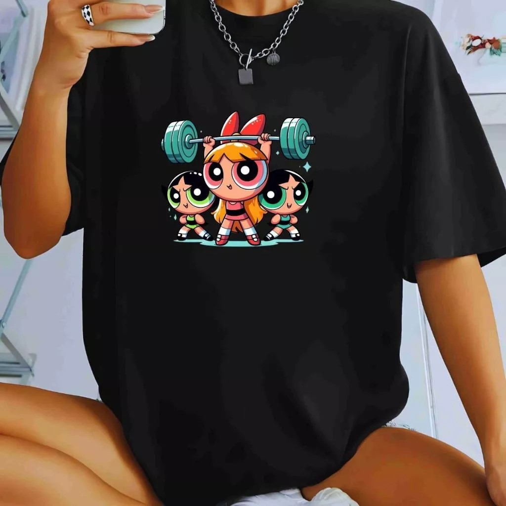 Blusinha Feminina Academia Fitness T-shirt As Meninas Super Poderosas Camisa Treino Streetwaer
