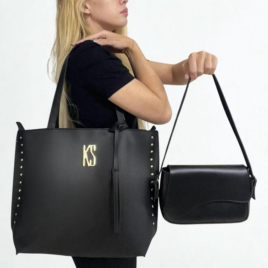 Bolsa Feminina Kit Sacola Grande Bolsa Alça Ombro + Bolsa Tampa  Alça Ombro/Mão Fivela