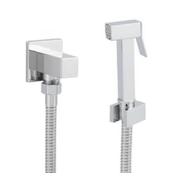 Ducha Higiênica Chuveirinho Banheiro Quadrada Metal Inox Engate 1,20 Super Luxo Cromo Premium