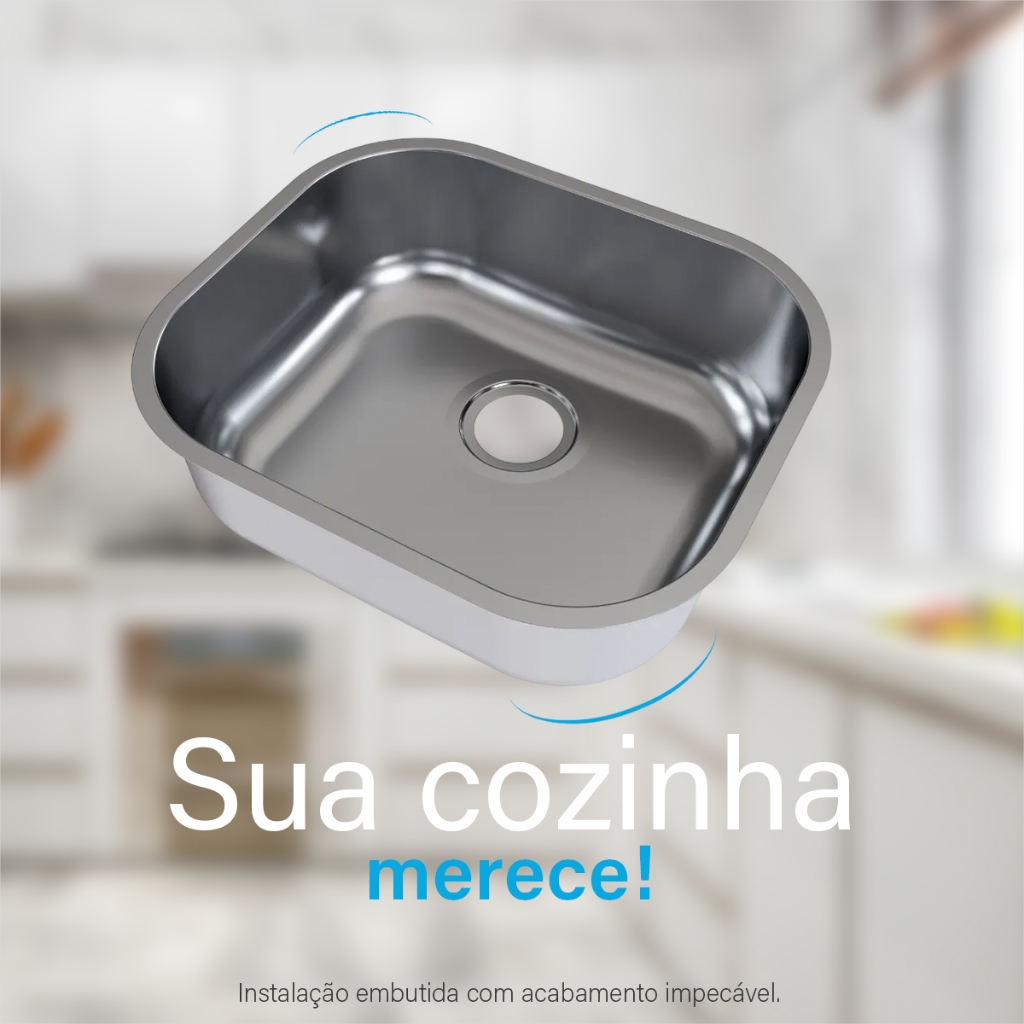 Cuba Para Cozinha Gourmet Pia Aço Inox 40x34x14