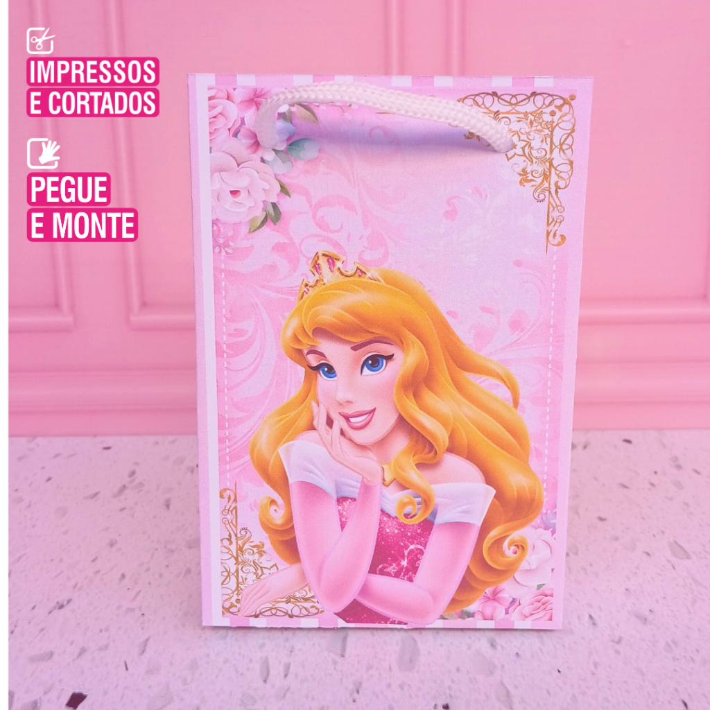 Sacolinha P Personalizada Bela Adormecida Princesas Lembrancinhas Para Festa Personalizados PEGUE E MONTE
