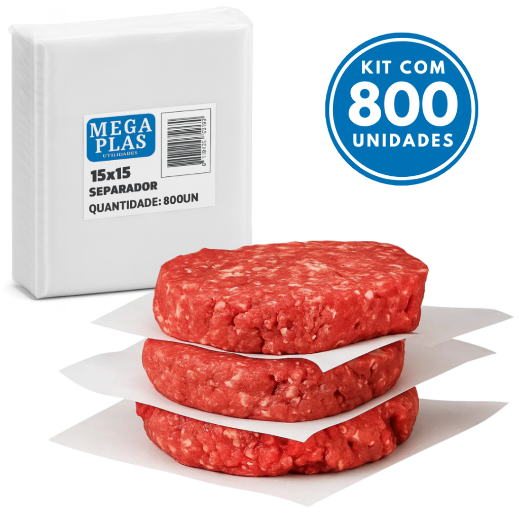 Separador Hamburguer 800 Unidades 15x15cm Açougue Lanchonete Hamburgueria em Oferta na Shopee