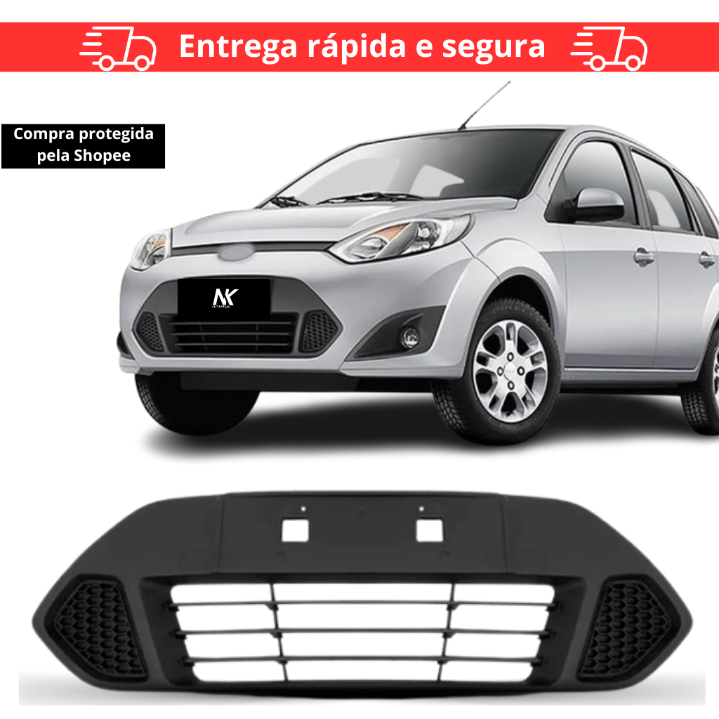 Grade Parachoque Dianteiro Central Fiesta Rocam 2010 A 2014 em Oferta na Shopee