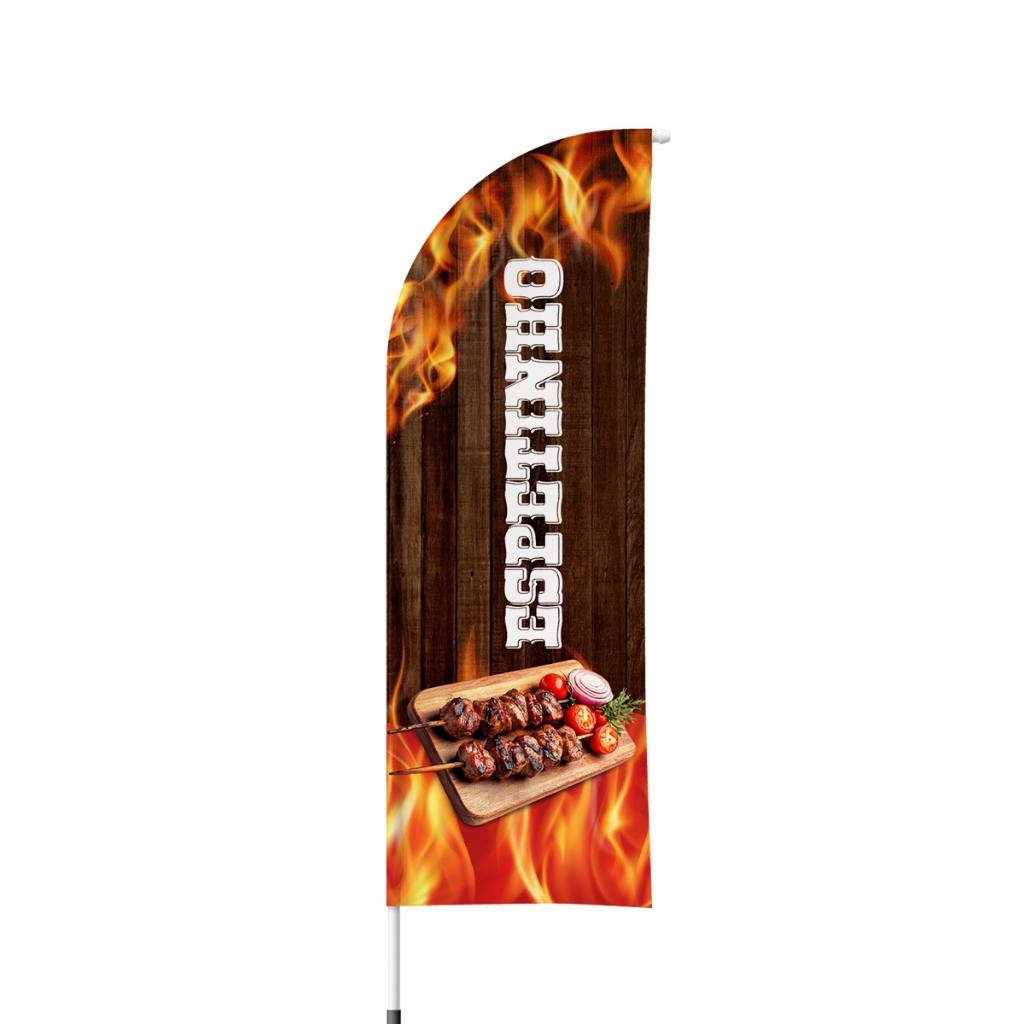 Wind Banner Dupla Face Somente Bandeira 2m x 0,75m Espetinho