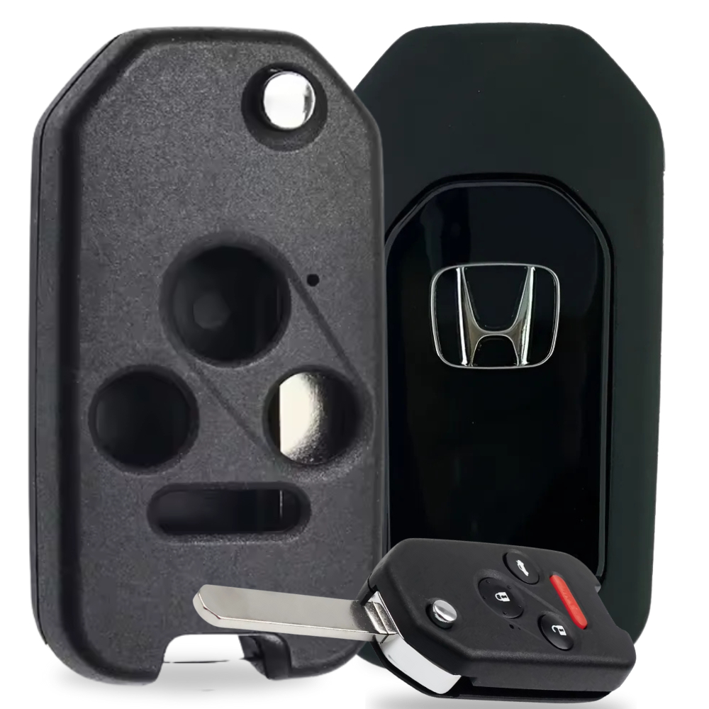 Carcaça Chave Canivete Honda Fit City New Civic 3 Bts + Botão Pânico em Oferta na Shopee