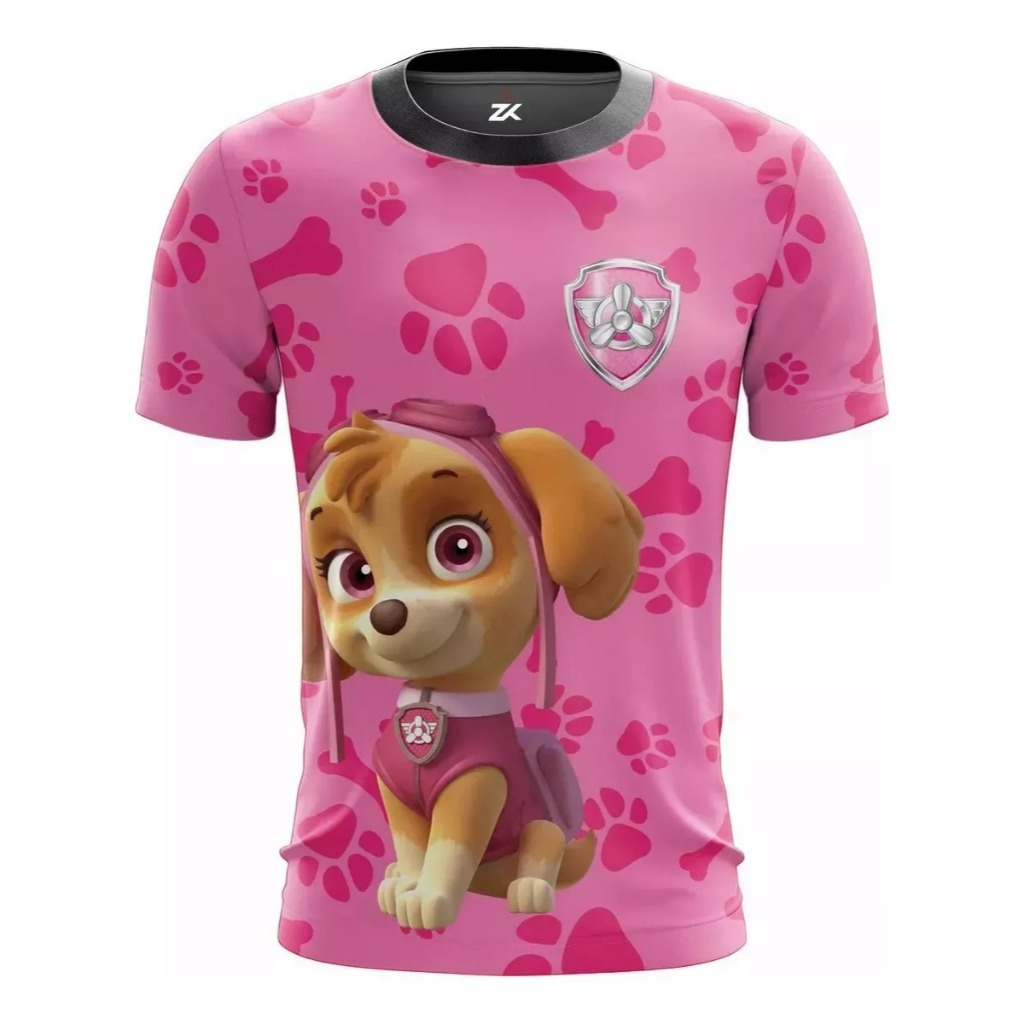 Camiseta Camisa Traje Patrulha Canina Skye