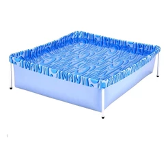 Piscina Infantil Quadrada 400 Litros Inflável Pvc Portátil Verão Camping Jardim Mor Desmontável