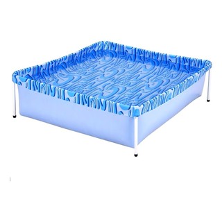 Piscina Infantil Quadrada 400 Litros Inflável Pvc Portátil Verão Camping Jardim Mor Desmontável