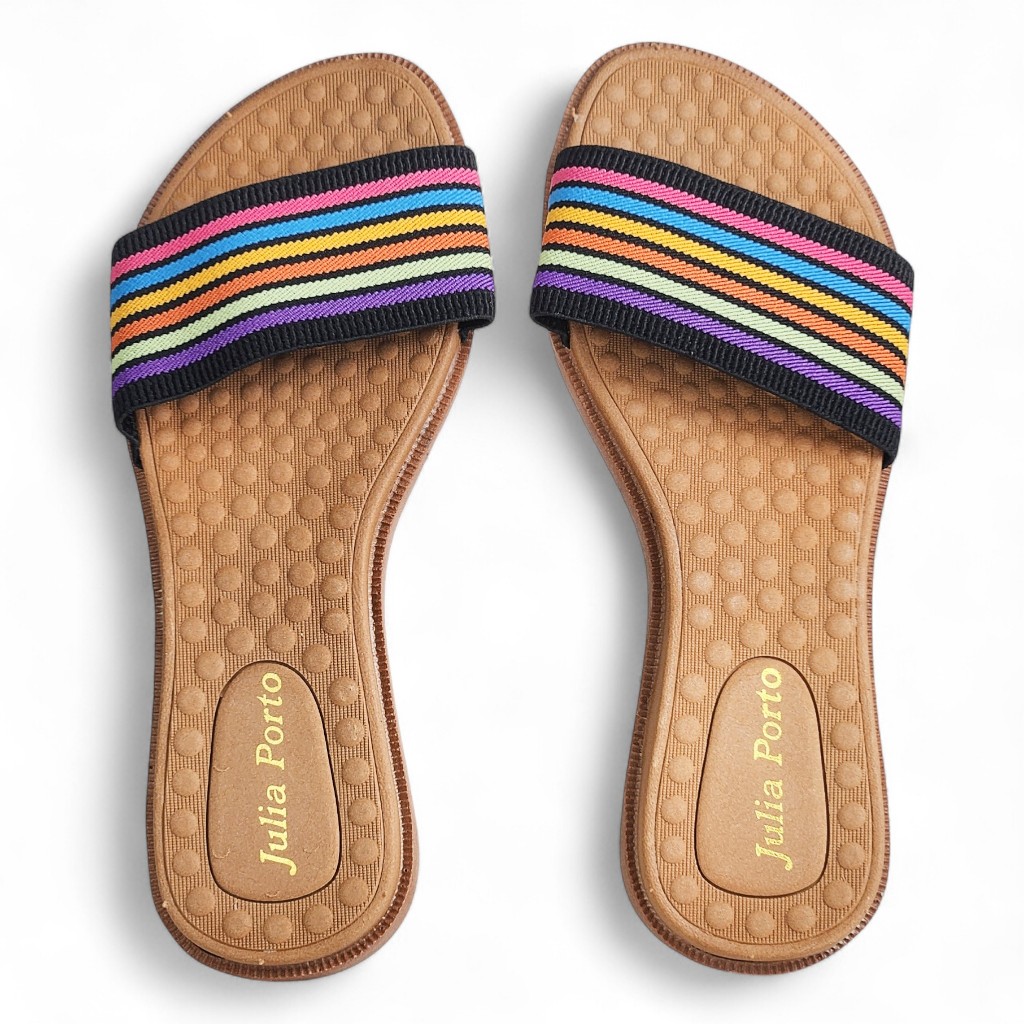 Rasteirinha feminina Slide Casual Leve e Conforto colorida Casual  dia a dia Passeio Praia Piscina
