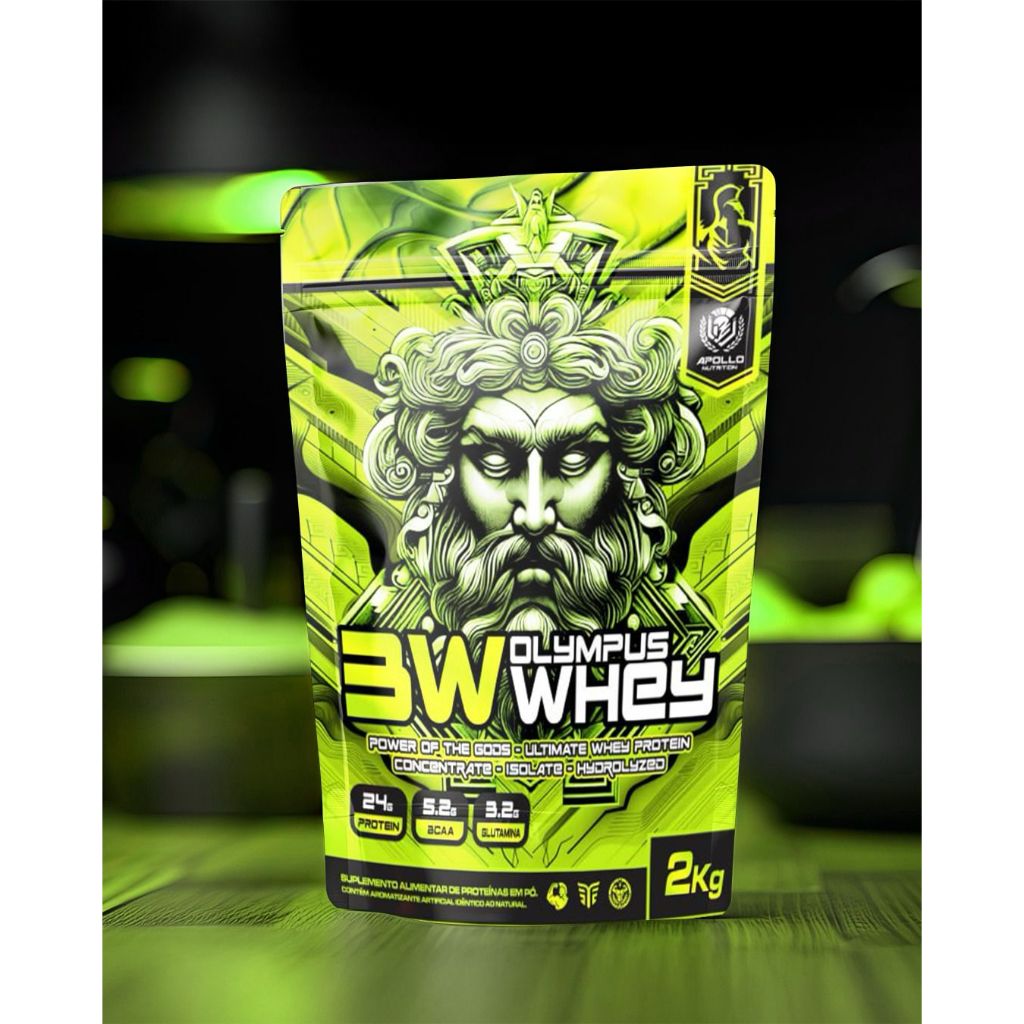 Apollo Nutrition Whey Protein 3W Refil 2kg - Ganho de Massa Muscular - 24g de Proteína - Sabores Pemium em Oferta na Shopee