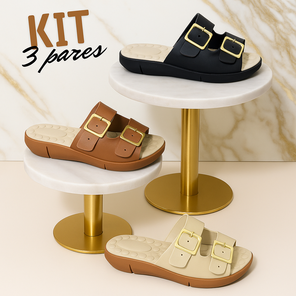 Kit 3 Pares Sándalia Birken Ortopedica Tamanco Para Esporrão Dor nos Pés Confortavel Sola leve Palmilha macia Promoção