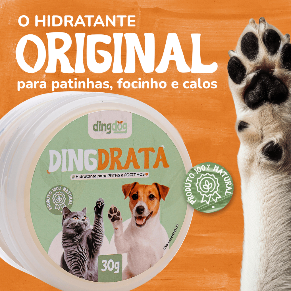 Hidratante Natural para Patinhas/Focinho Ding Dog 30g - Embalagem Premium Com Rosca