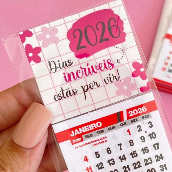 30 Mini Calendários 2026 com ímã - Mimo cliente/Lembrancinha em Oferta na Shopee