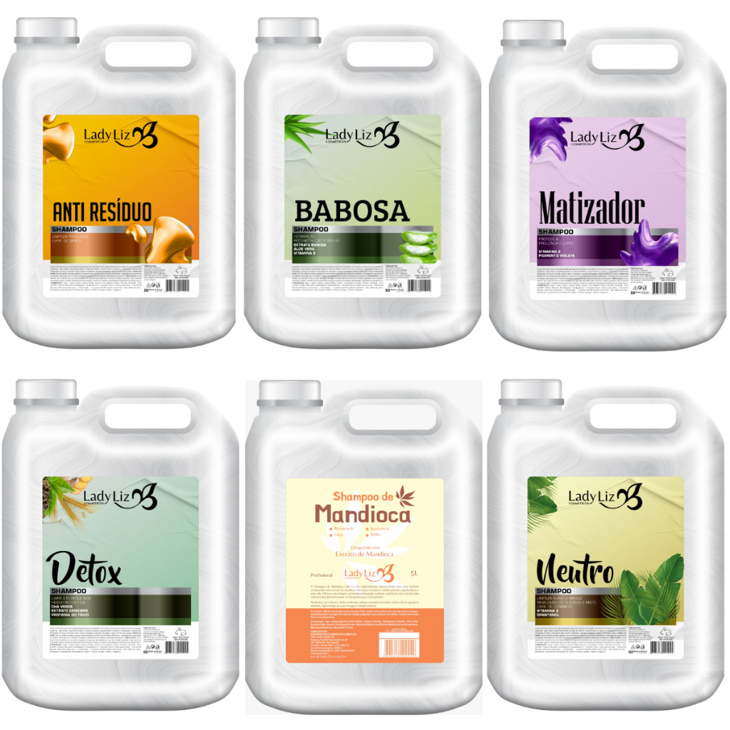 Shampoo 5 Litros Profissional Lavatório Restaura e Hidrata, Anti frizz, Fortalece Lady Liz em Oferta na Shopee