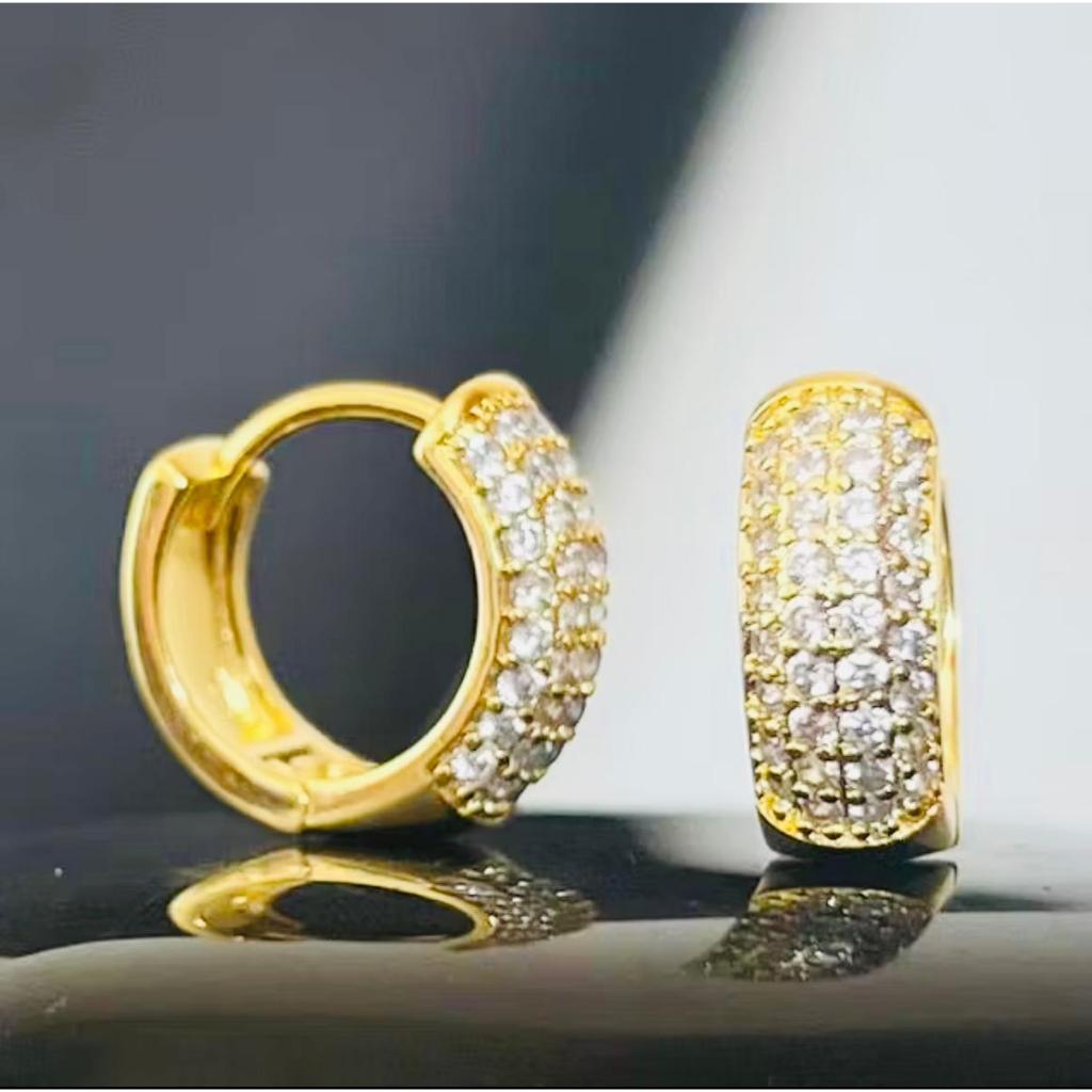 ZENITH BRINCO ARGOLA CRAVEJADO FOLHEADO PRATA E OURO COM GARANTIA em Oferta na Shopee