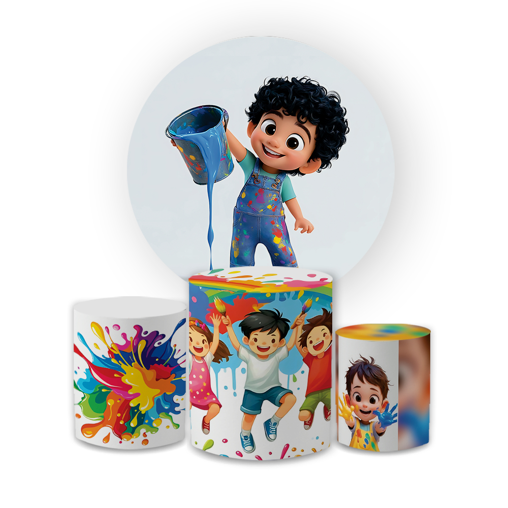 Kit Capas Festiva Para Painel Cilindros Aniversario Decoração Lançamento Pintando O SeteBibi Paineis