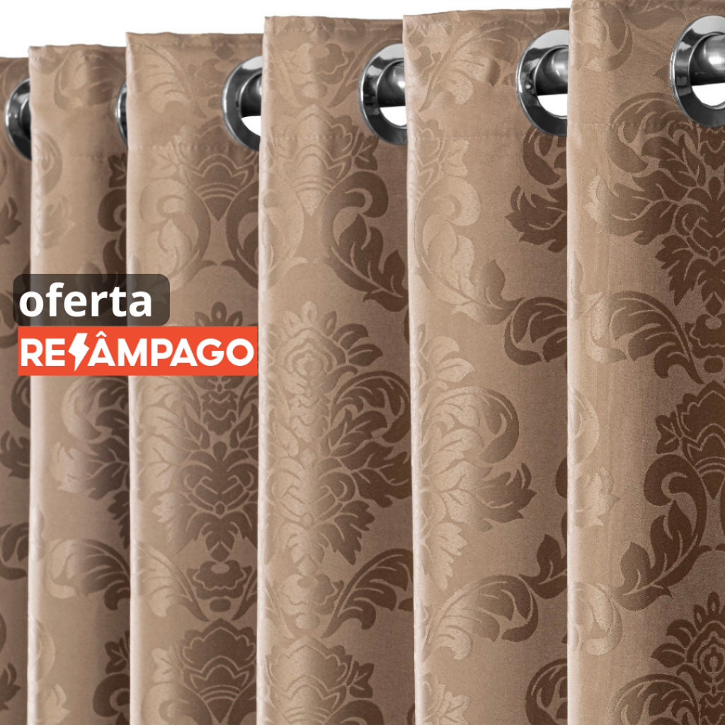 Cortina Jacquard Sala E Quarto 4,00 mts X 2,60mts Tecido jacar Envio rápido cortina grande cumprida.