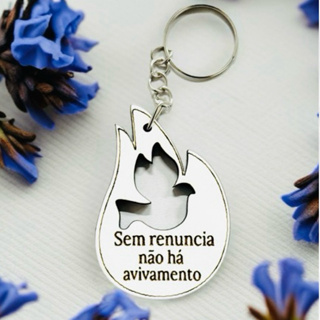 KIT Chaveiro  FOGO POMBA VAZADA AVIVAMENTO, decoração, festa, igreja BRANCO em Oferta na Shopee