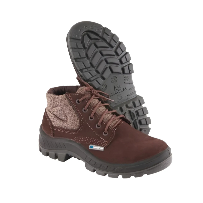 Bota Similar Marluvas Nobuck Botina de Segurança com CA e Biqueira de PVC Fênix