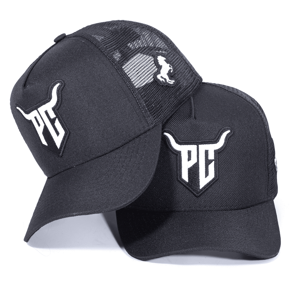 Boné Trucker Telinha Preto Pampa’s Country Aba Curva Ajustável Unissex
