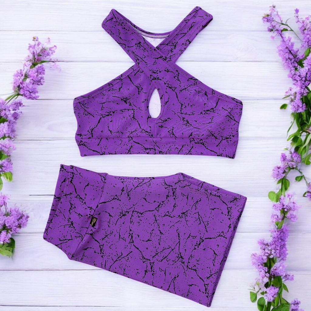 Conjunto Fitness Short E Top Roupa De Academia Estampado Feminino em Oferta na Shopee