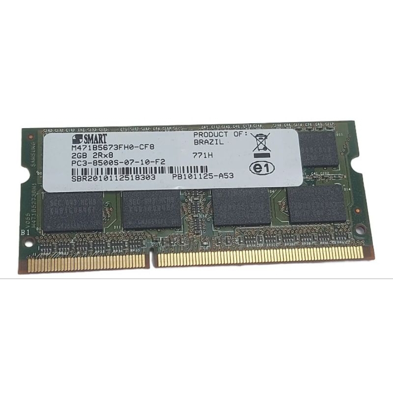 Memória RAM Smart 2Gb DDR3 PC3-8500S 1066Mhz para Notebook