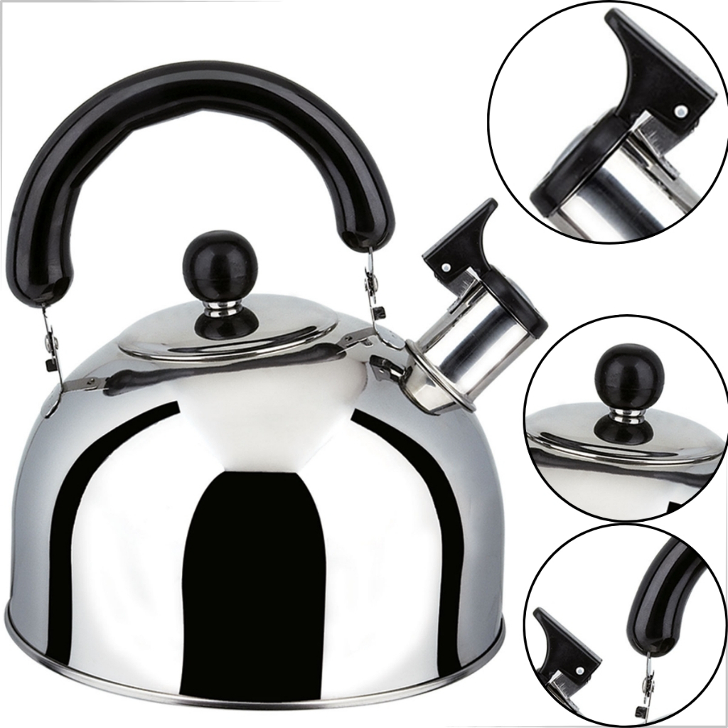 Chaleira Inox 2L Com Apito Para Fogão Gás Indução Ferve Rápido Luxo em Oferta na Shopee