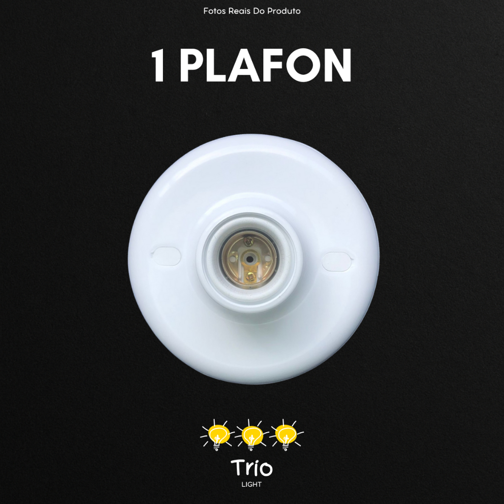 Plafon 01 Unidade Soquete E27 Branco Bivolt Plafonier Redondo Luminaria Bocal de Teto Expedição