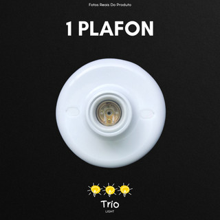 Plafon 01 Unidade Soquete E27 Branco Bivolt Plafonier Redondo Luminaria Bocal de Teto Expedição