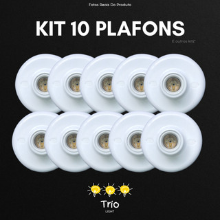 Kits Diversos Plafon Soquete E27 Branco Bivolt Plafonier Redondo Luminaria Bocal de Teto Expedição