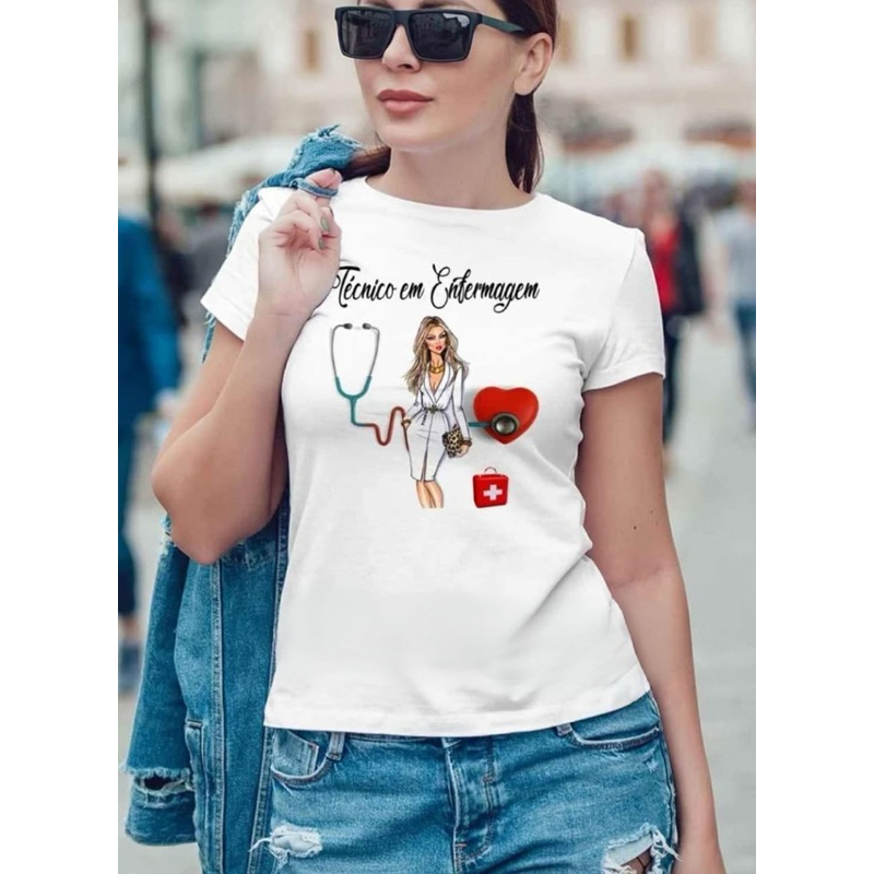 Camisa Feminina Técnico em Enfermagem/ Técnico Enfermagem/ blusa técnico enfermagem