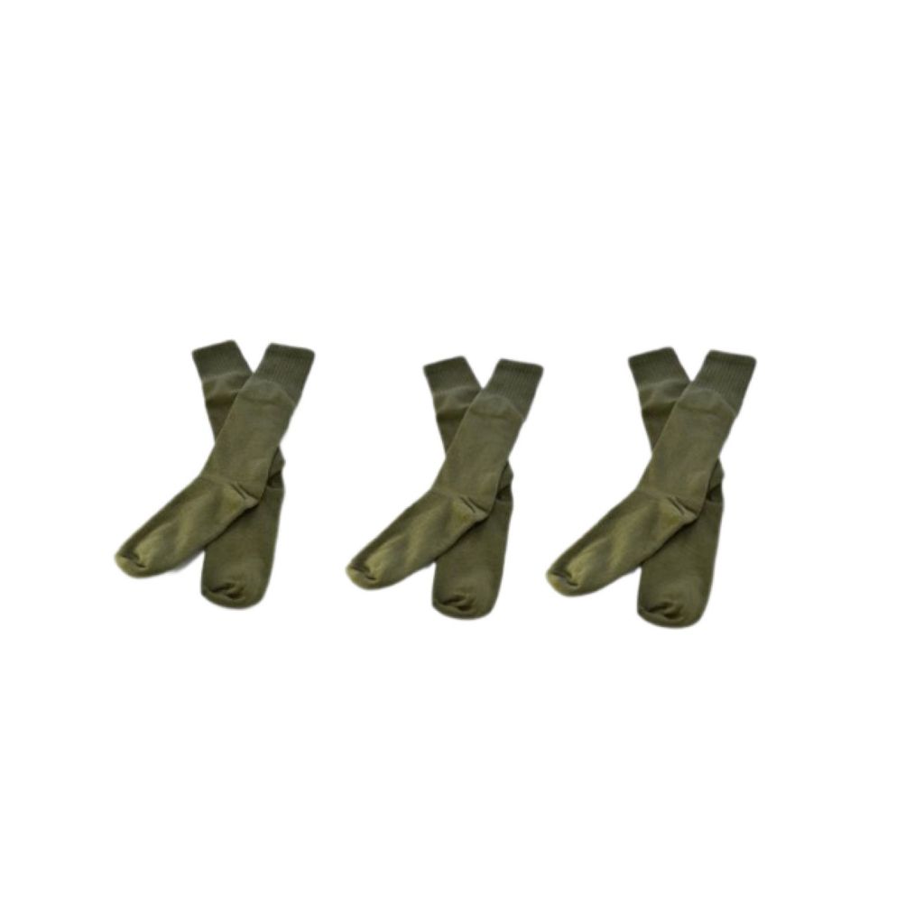 Kit Com 03 Meias Verde Oliva Cano Longo Militar Exército Tática Para Coturno ou Trabalho com Bota 50cm