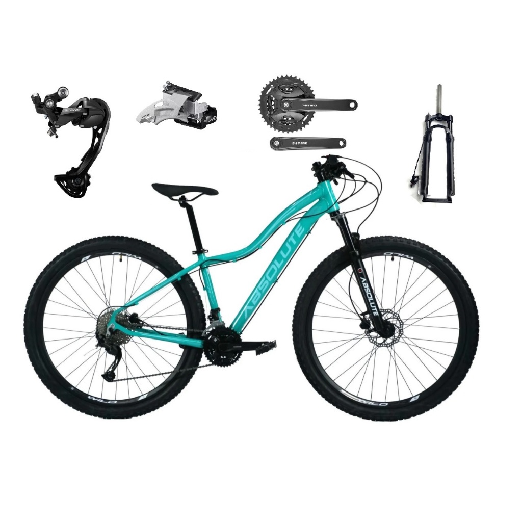 Absolute Hera Aro 29 Feminina Bicicleta 27v Shimano Freio a Disco Hidráulico