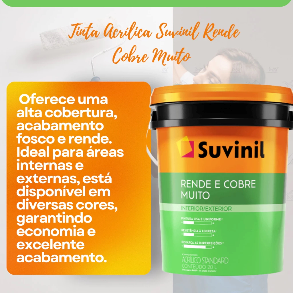 SUVINIL RENDE E COBRE MUITO FOSCO 20 LITROS - BRANCO em Oferta na Shopee