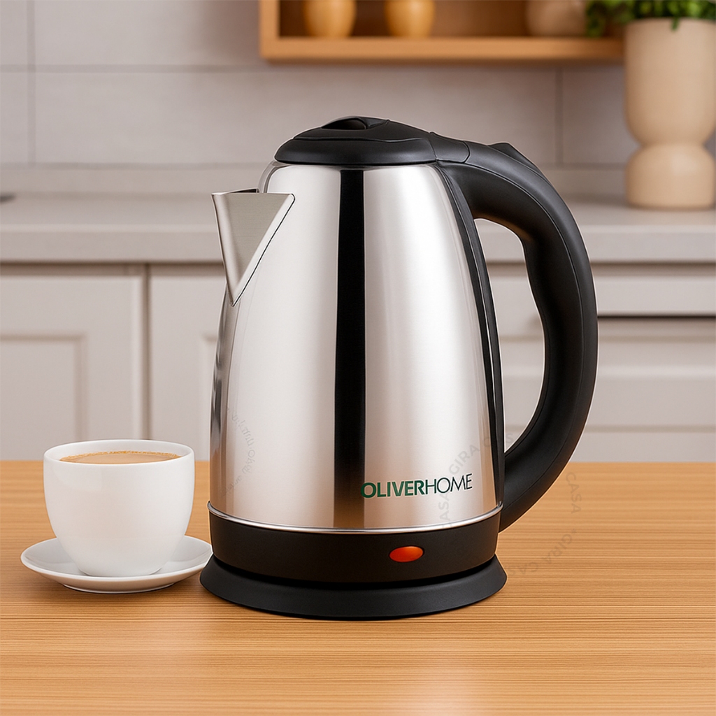 Chaleira Jarra Elétrica Inox Prateada 1.8litros OliverHome