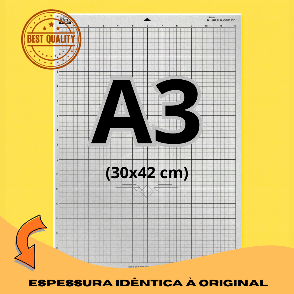 Base de Corte A3 Com Cola Para Cameo Silhouette Artesanato - Compatibilidade Universal