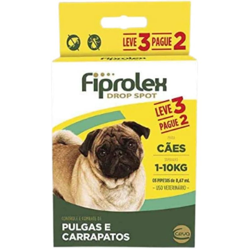Ceva - Combo Fiprolex Drop Spot Antipulgas para Cães até 10kg - 0,67ml