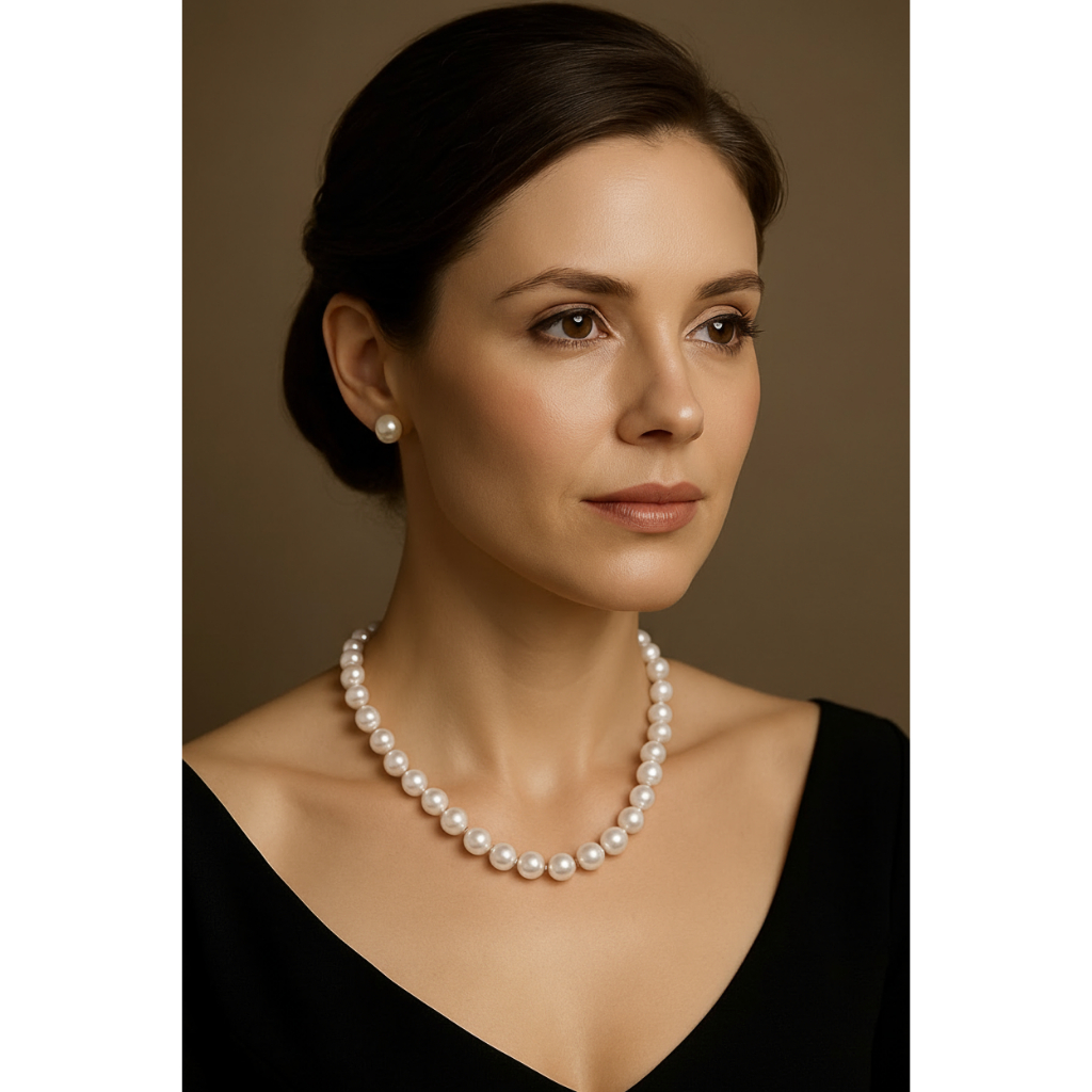 Brinco e Colar de Pérola Kit Retrô Anos 60 Tendência da Moda em Oferta na Shopee