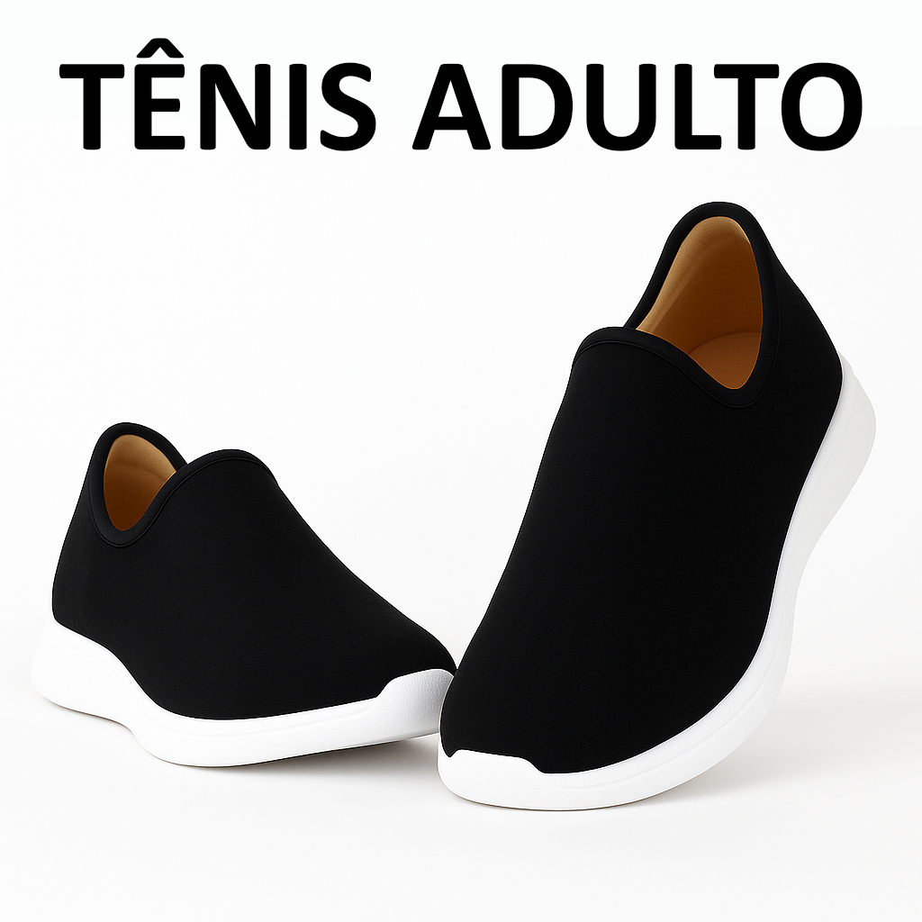 Tênis Meia Feminino Calce Fácil Slip On Confortável Ortopédico Leve Casual Trabalho Caminhada Lazer