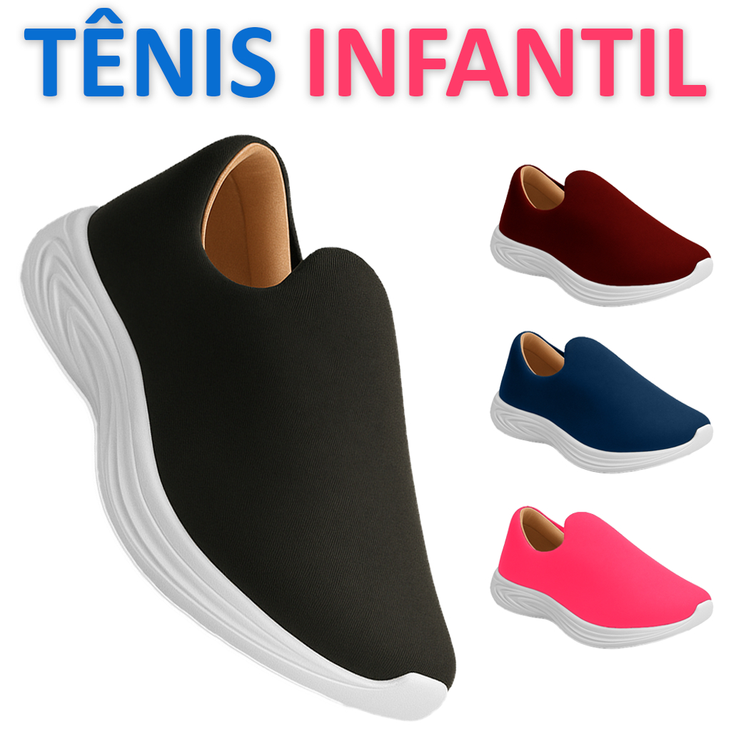 Tenis Infantil Menino Menina Calce Fácil Confortável Antiderrapante Casual Escolar Sapatenis Macio