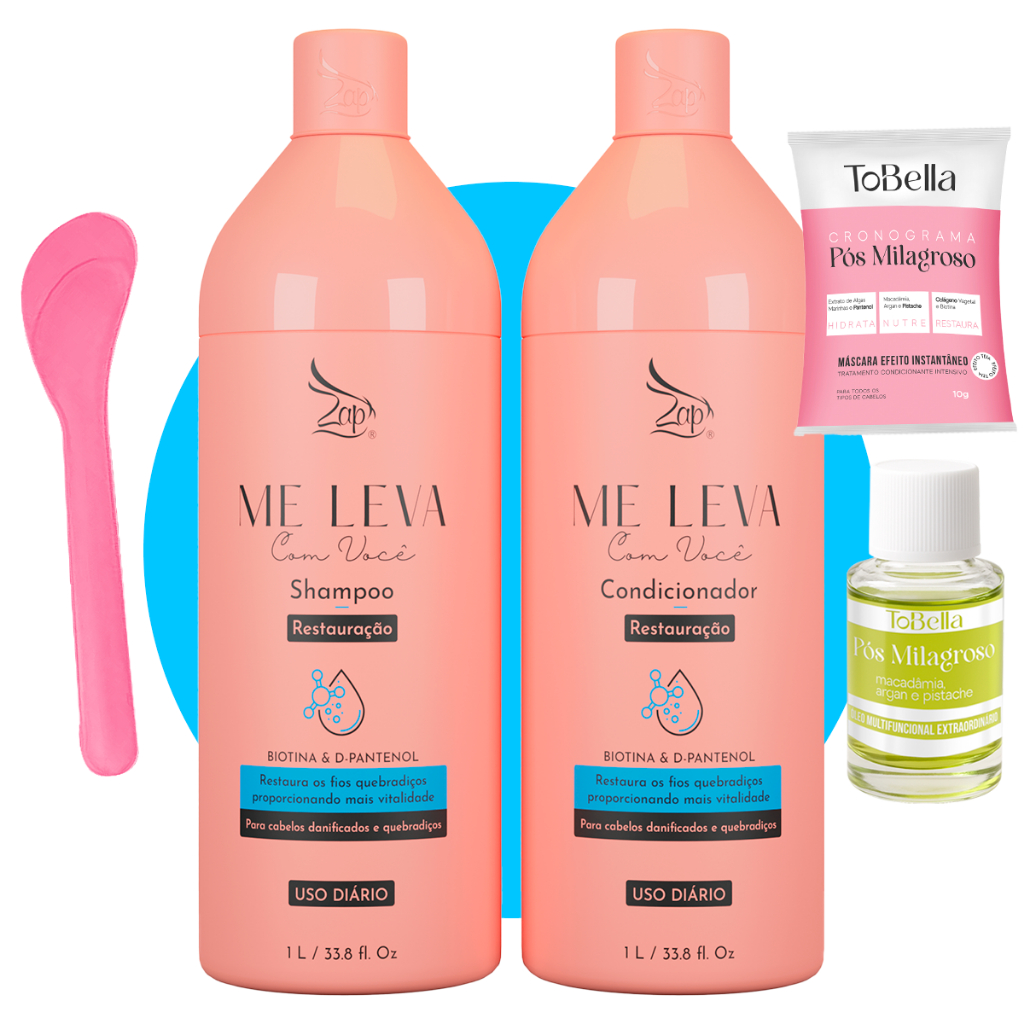 Zap Kit Shampoo E Condicionador Biotina E D-pantenol Me Leva