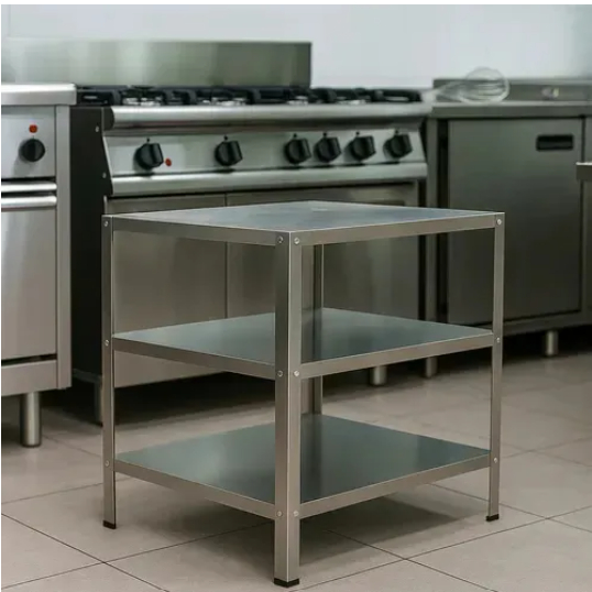 Mesa 3 Bandejas Auxiliar Aço Industrial Cozinha Multiuso Top em Oferta na Shopee