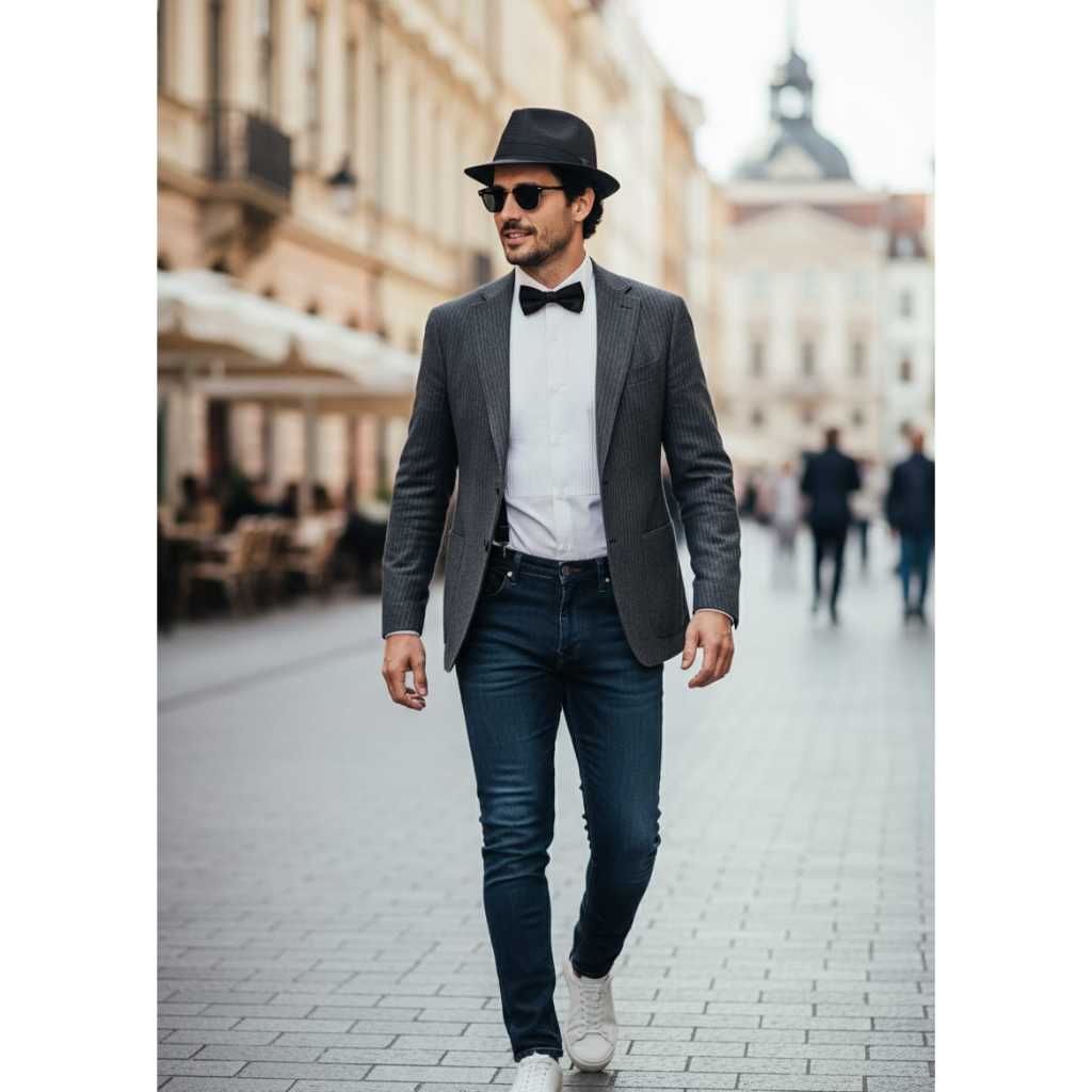 kit masculino chapéu Panamá + suspensório ajustável adulto bege