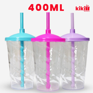 10 Copos Cristal Twister 400ml, Festas E Eventos, Transparentes Com Tampa E Canudo coloridos em Oferta na Shopee