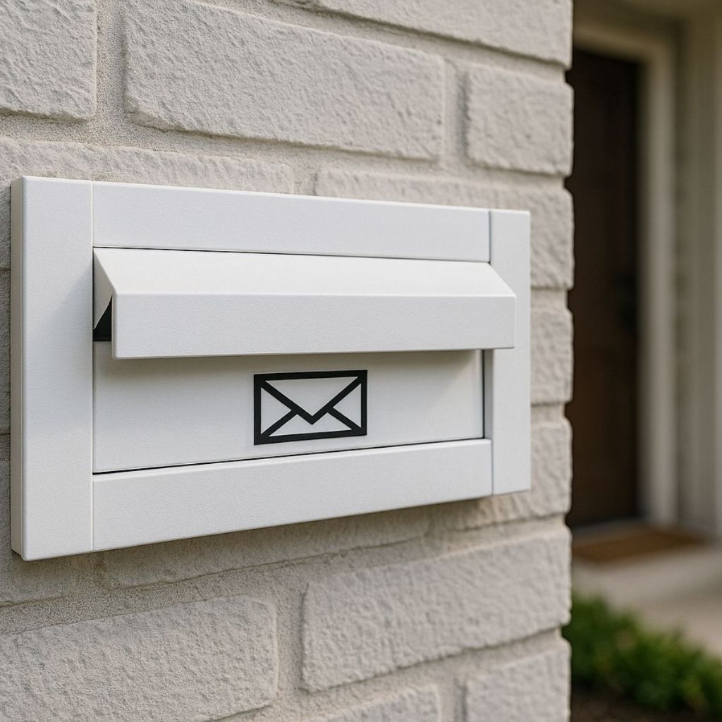 Caixa de Carta Correspôndencia de Parede Embutir no Muro Resistente Moderna Galvanizada Correio Inox