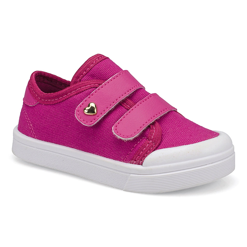 Tênis Infantil Menina Rosa Sapato Feminino Coração Pink 2503 Pequito em Oferta na Shopee