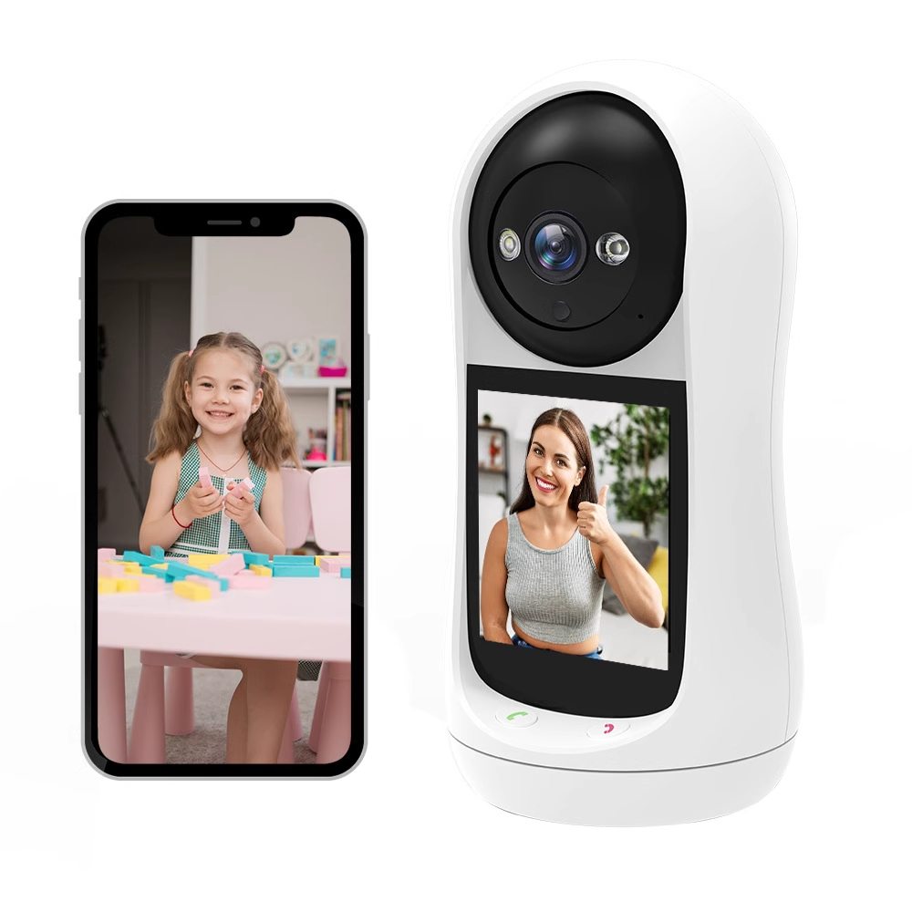 Babá Eletrônica Câmera Visão Noturna Tela Microfone Wifi 3mp Branco