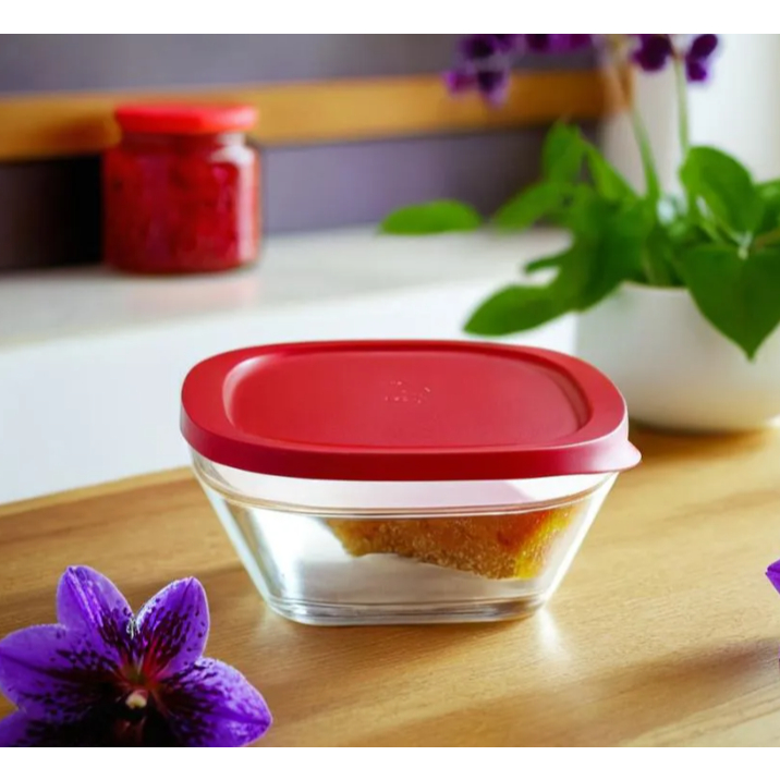 Pote de Vidro 680ml com Tampa Vermelha em Oferta na Shopee